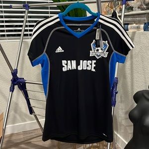 New womens Medium San Jose Earthquakes jersey. Adidas